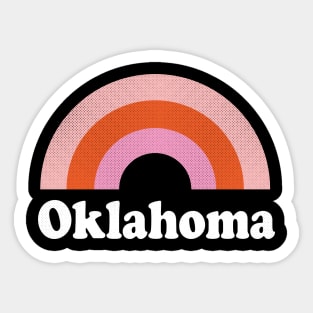 Oklahoma City, Oklahoma - OK Retro Rainbow and Text Sticker